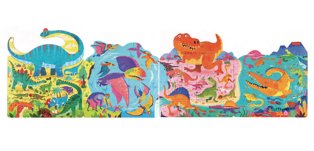 JarMelo - 4 in 1 Dinosaurs Glow in the Dark Puzzles
