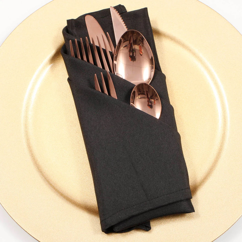 Wedding & Event Linen - Quality Polyester Napkins 50cm - Black