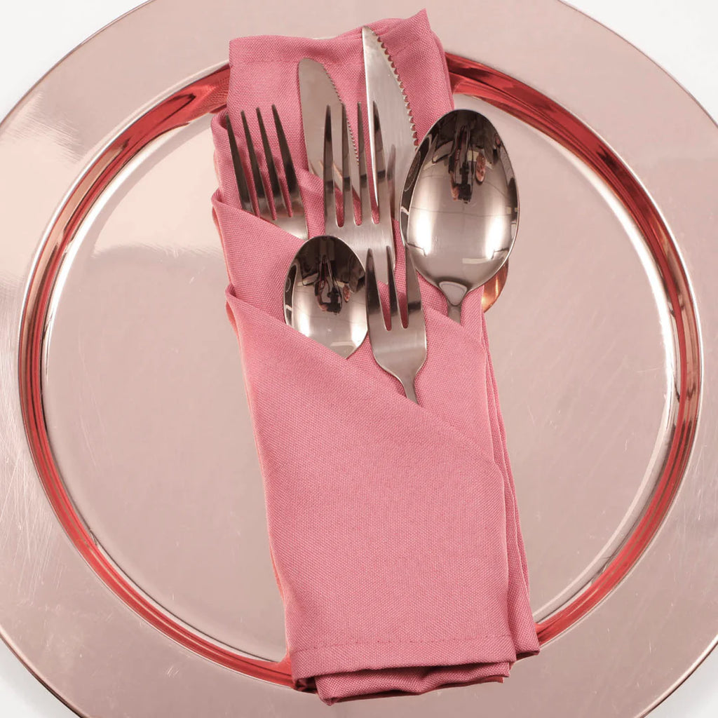 Wedding & Event Linen - Quality Polyester Napkins 50cm - Dusty Rose