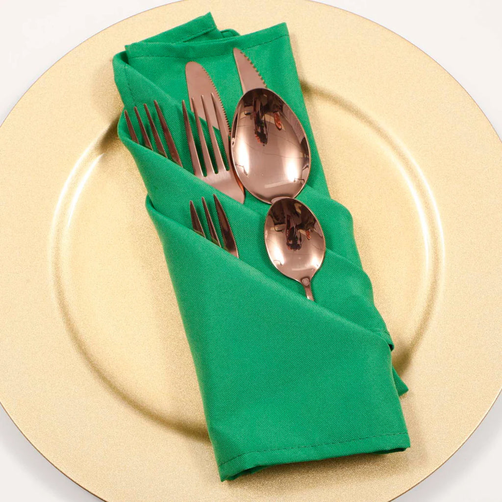 Wedding & Event Linen - Quality Polyester Napkins 50cm - Green