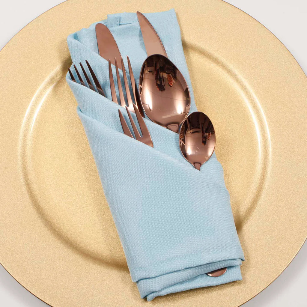 Wedding & Event Linen - Quality Polyester Napkins 50cm - Light Blue