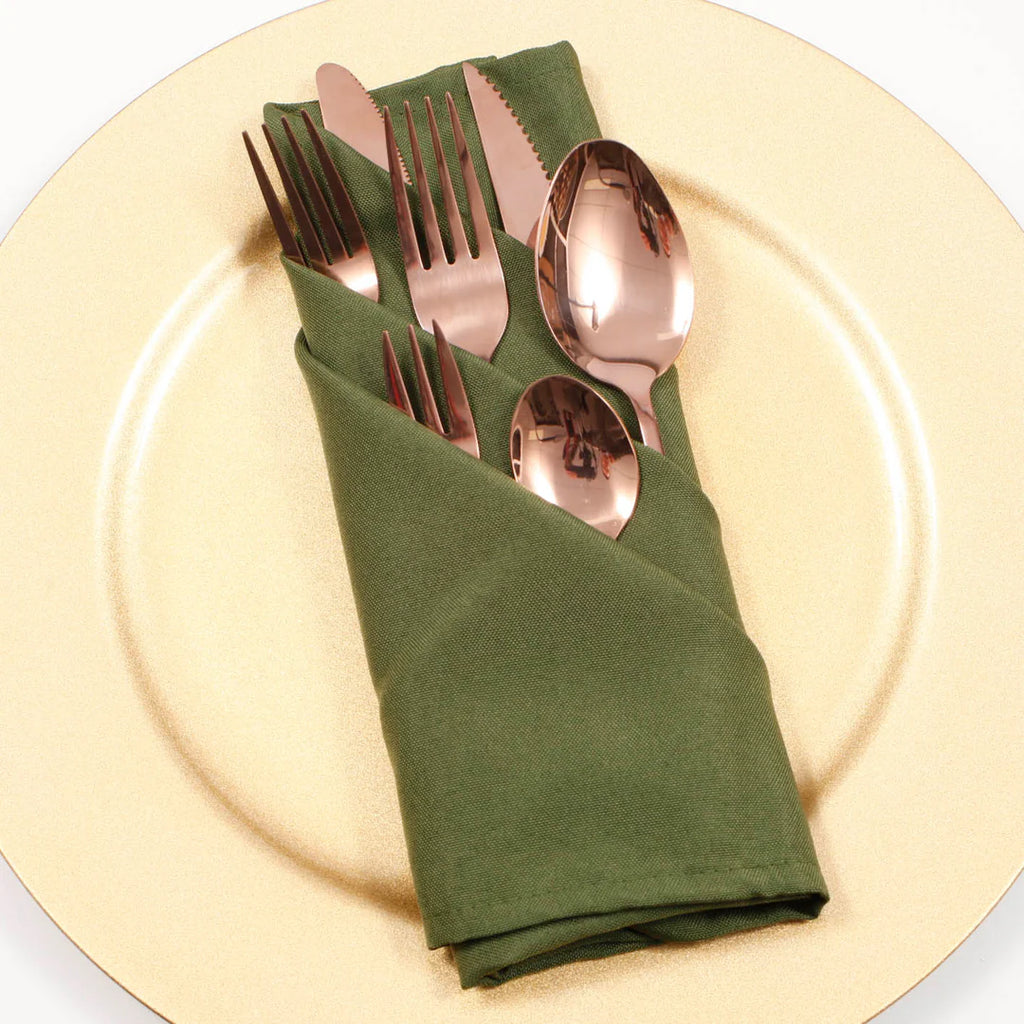 Wedding & Event Linen - Quality Polyester Napkins 50cm - Olive
