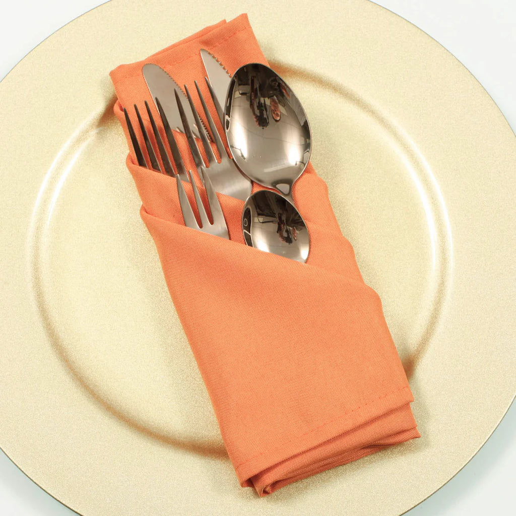 Wedding & Event Linen - Quality Polyester Napkins 50cm - Orange