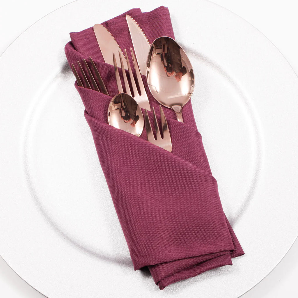 Wedding & Event Linen - Quality Polyester Napkins 50cm - Plum