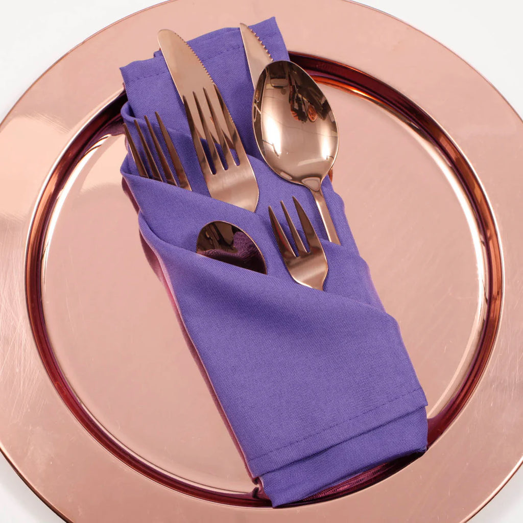 Wedding & Event Linen - Quality Polyester Napkins 50cm - Purple