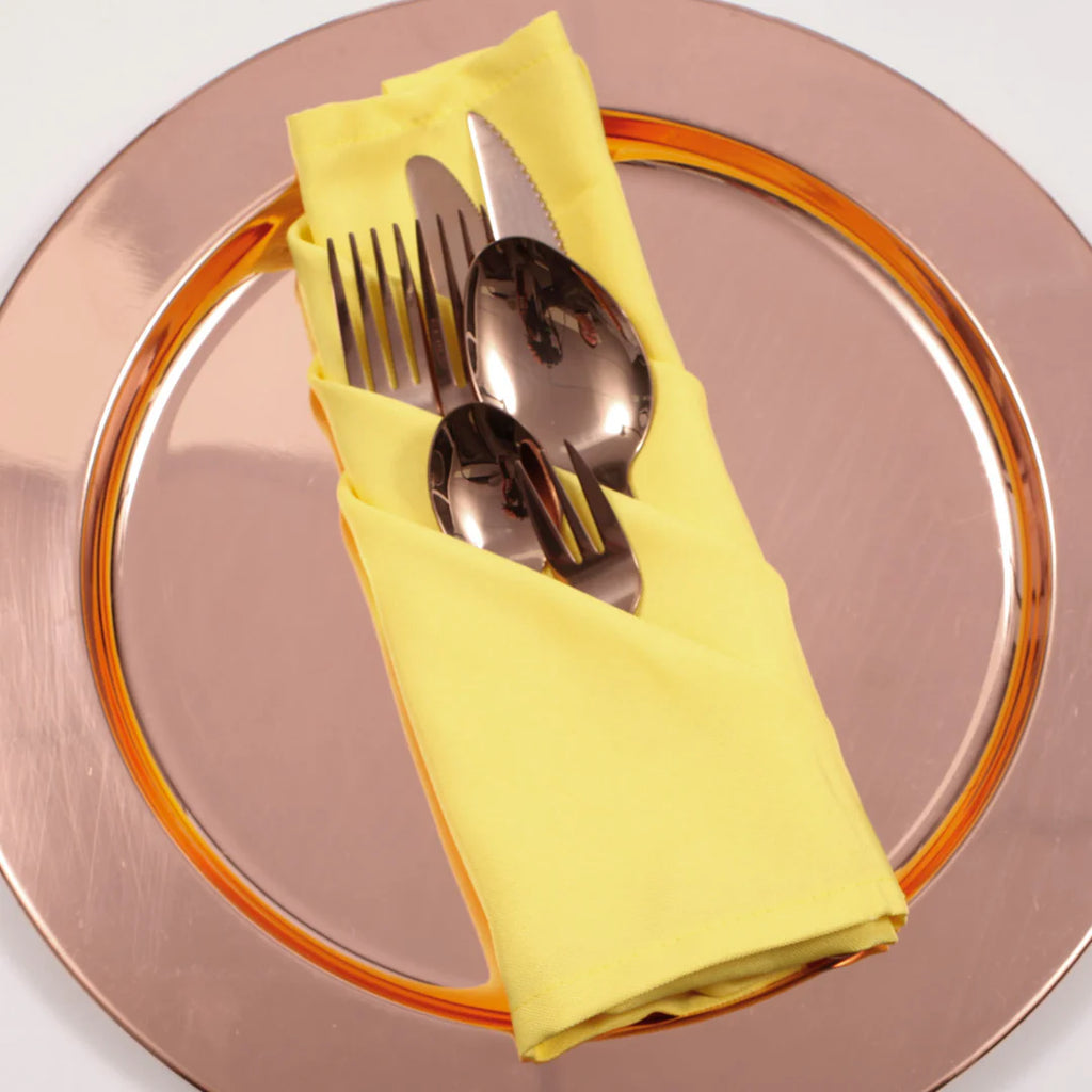 Wedding & Event Linen - Quality Polyester Napkins 50cm - Yellow