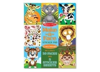 Melissa & Doug Make-a-Face Crazy Animals Sticker Pad