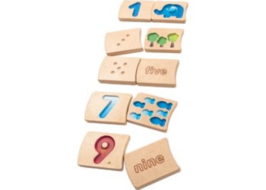 Plan Toys Wooden Tile Set Number 1-10