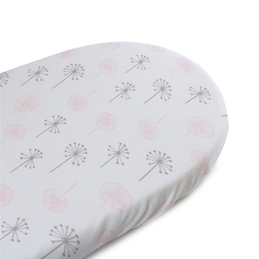 Bubba Blue Jersey Bassinet Fitted Sheet - Pink Bloom