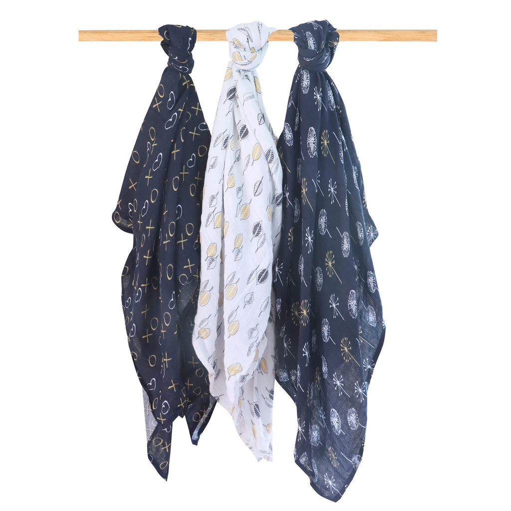 Bubba Blue Muslin Wraps 3pk - Night Sky