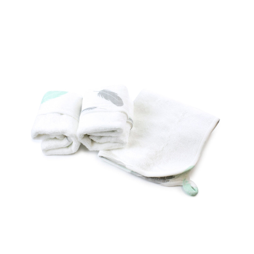 Bubba Blue Organic Feathers 3 pack Face Washers