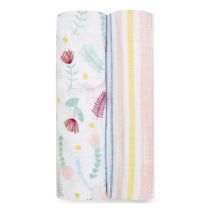 Aden Swaddle Wrap 2pk - Flora Fauna by Aden+Anais