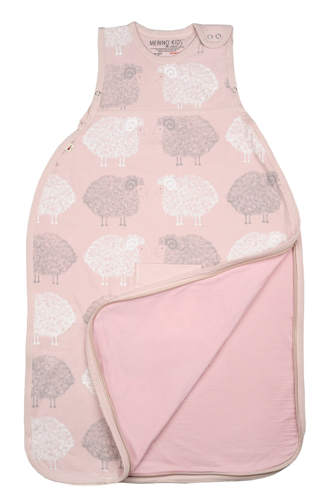 Merino Kids Go Go Bag - Standard Weight Sheep - Pink 0 - 2 yrs