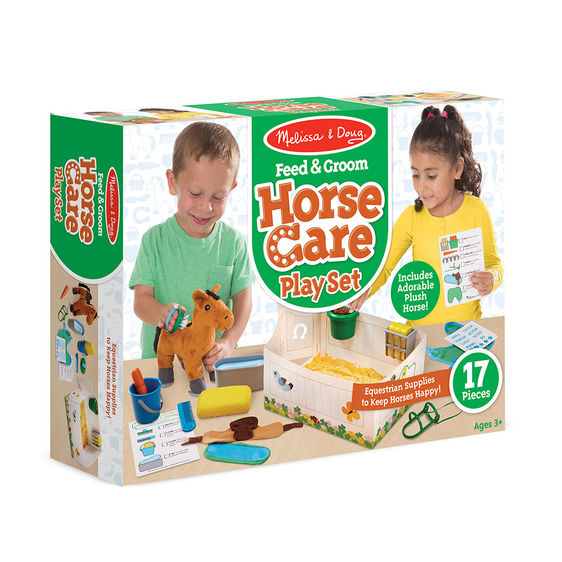 Melissa & Doug Feed & Groom Horse Care Play Set