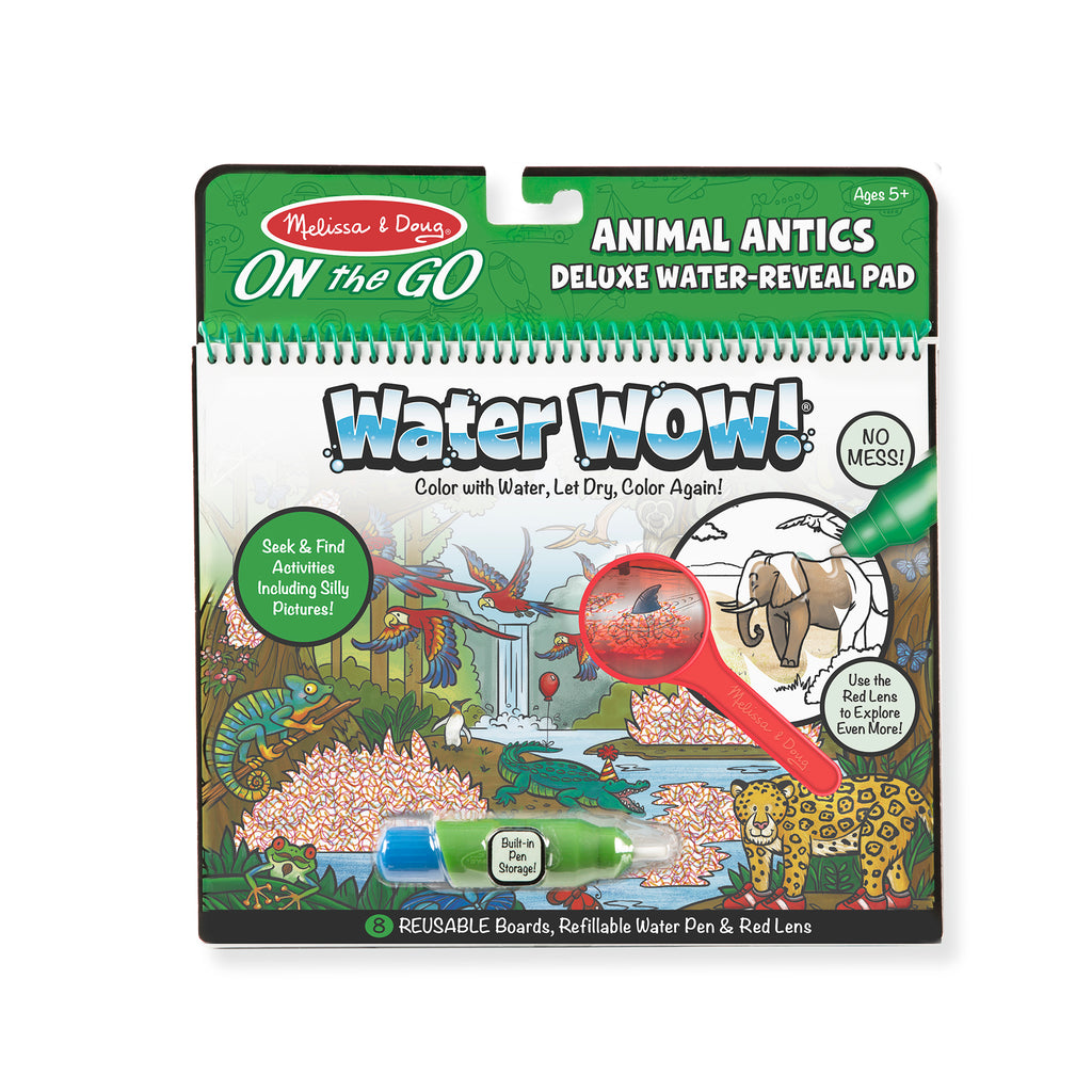 Melissa & Doug Water Wow! Animal Antics Deluxe Water-Reveal Pad - On the Go Travel Activity