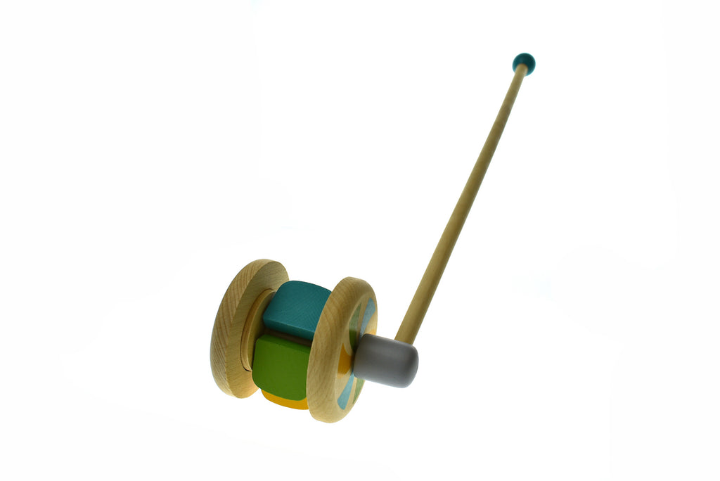 Calm & Breezy Wooden Push-a-Long Roller - Olive