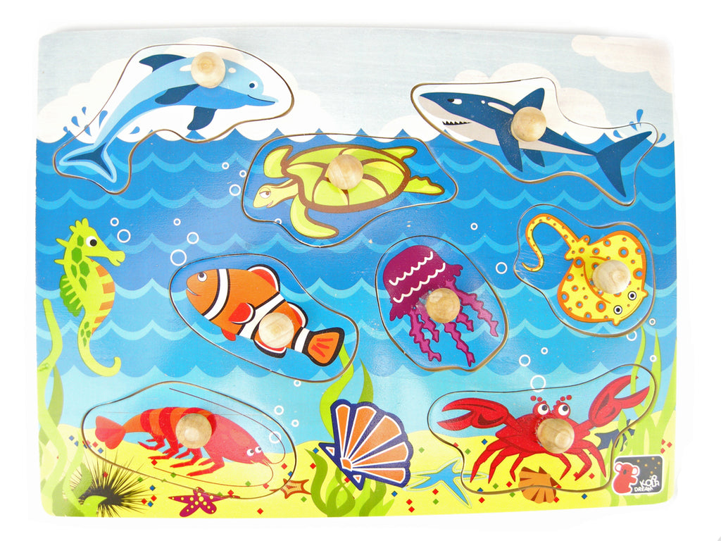 Kaper Kidz - Wooden Sea Animal Peg Puzzle