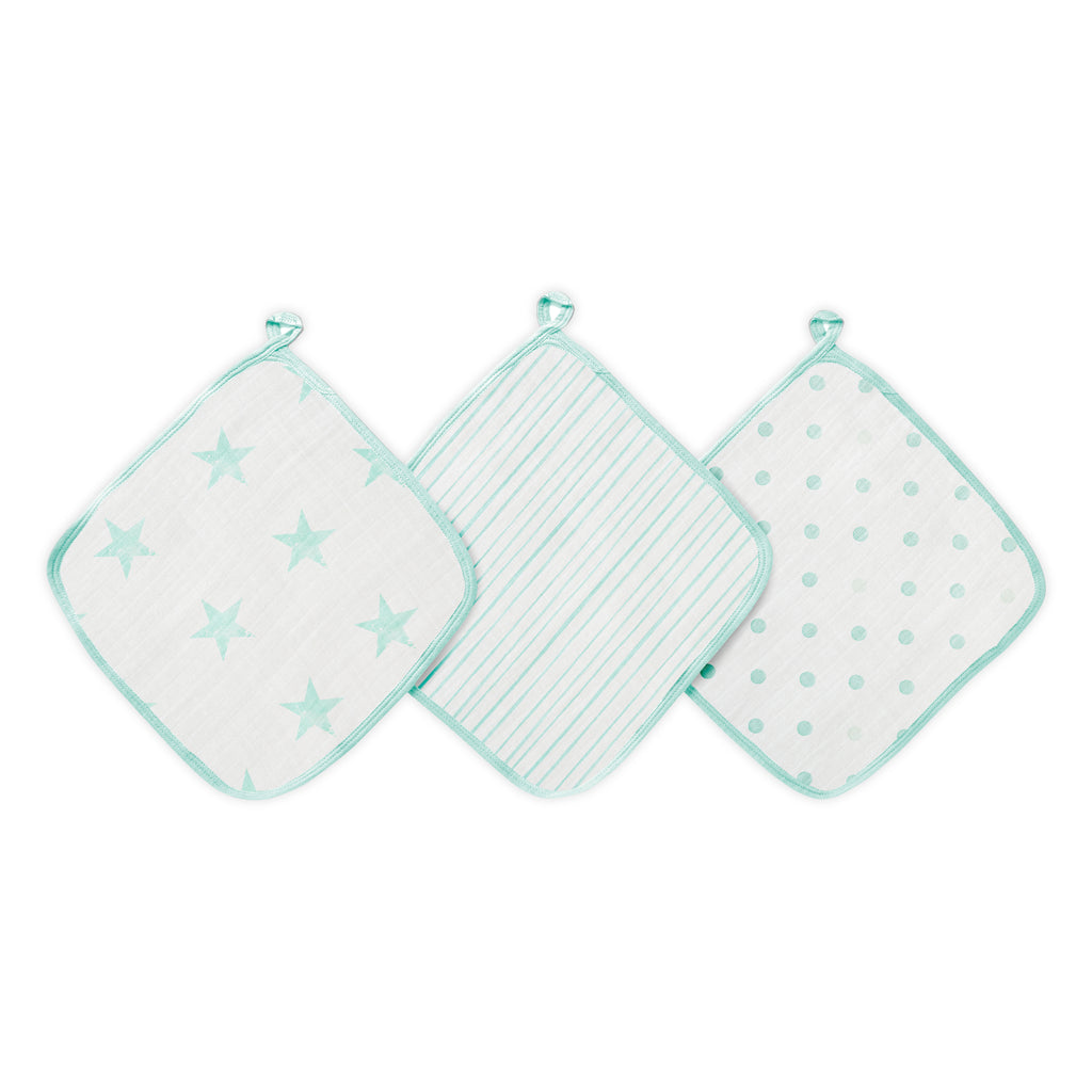 Aden Washcloth - Dream Stars Green 3 pack by Aden+Anais