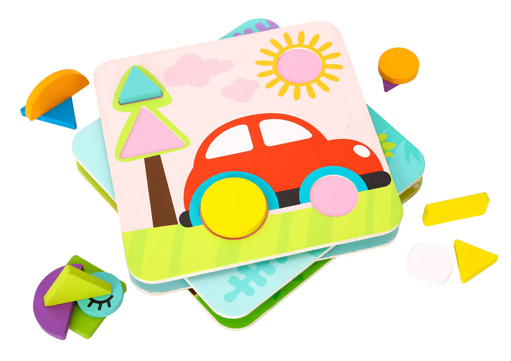 Tooky - Wooden 4 in 1 Shape Puzzle