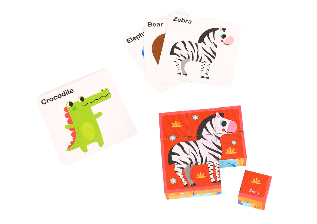 Tooky - Wooden Animal Block Puzzle with Drawing Card