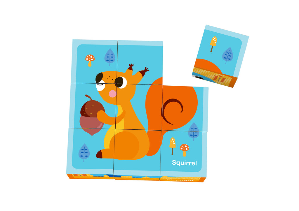 Tooky - Wooden Animal Block Puzzle with Drawing Card