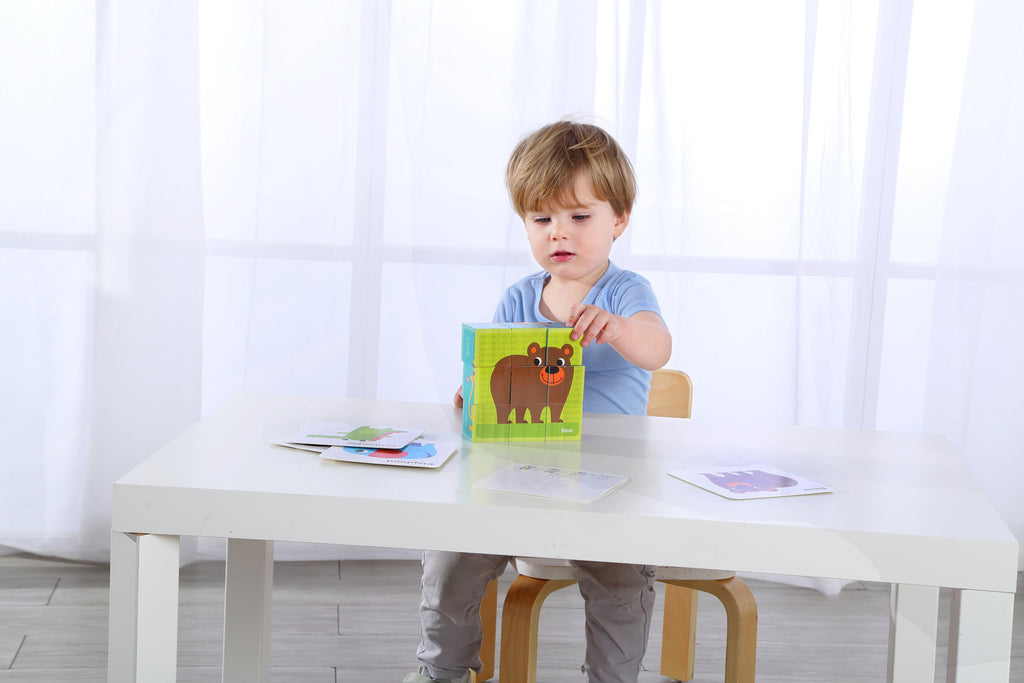 Tooky - Wooden Animal Block Puzzle with Drawing Card