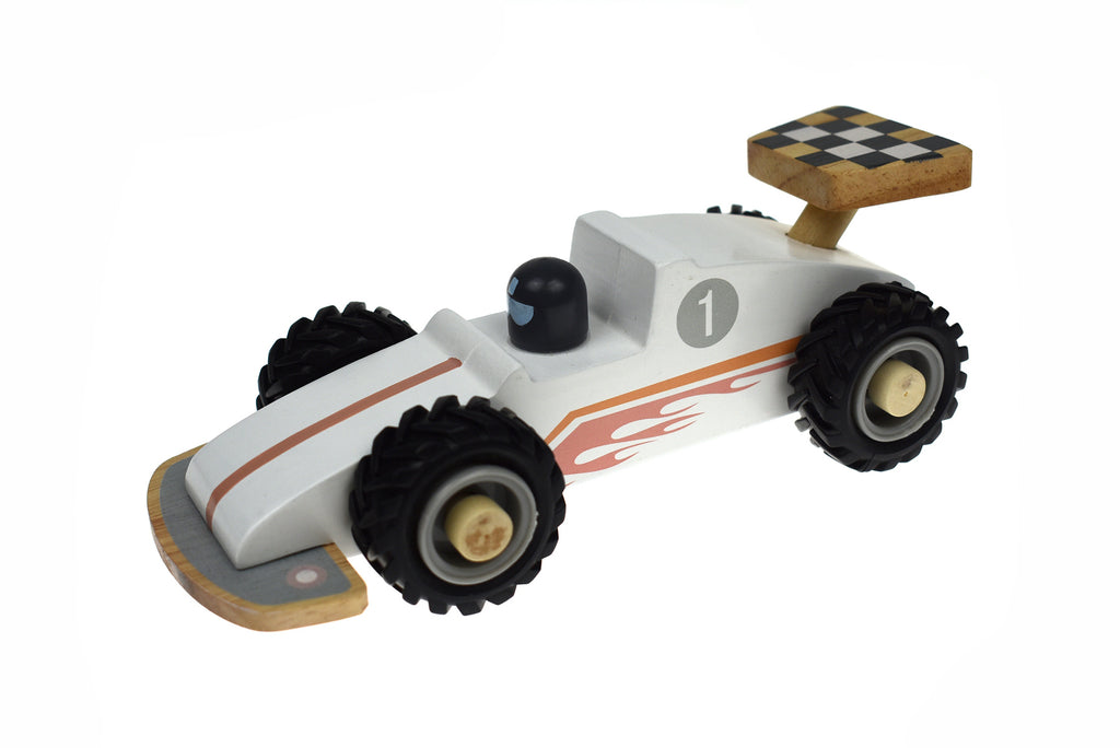 Koala Dream -  Wooden Racing Car - White