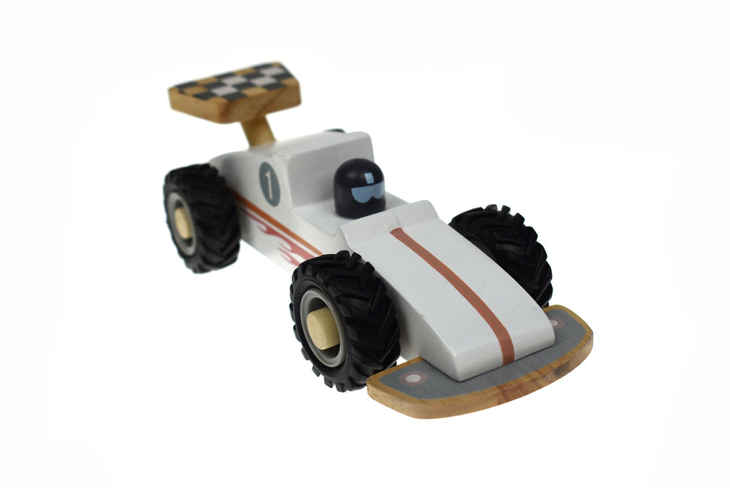 Koala Dream -  Wooden Racing Car - White