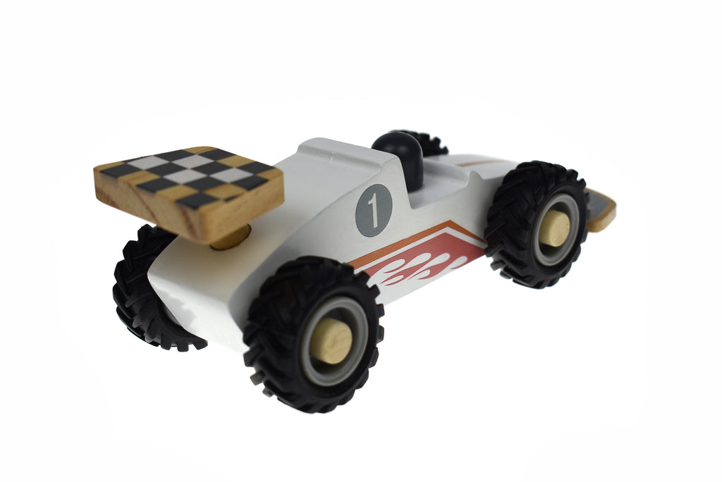 Koala Dream -  Wooden Racing Car - White