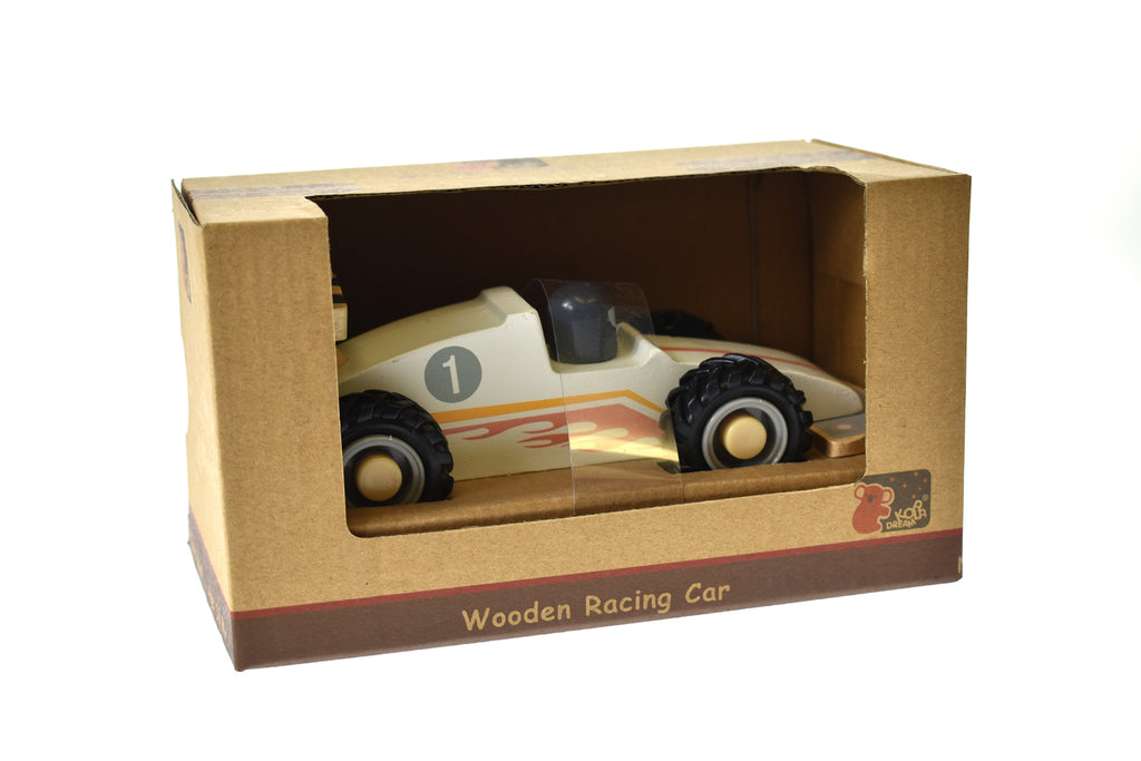 Koala Dream -  Wooden Racing Car - White