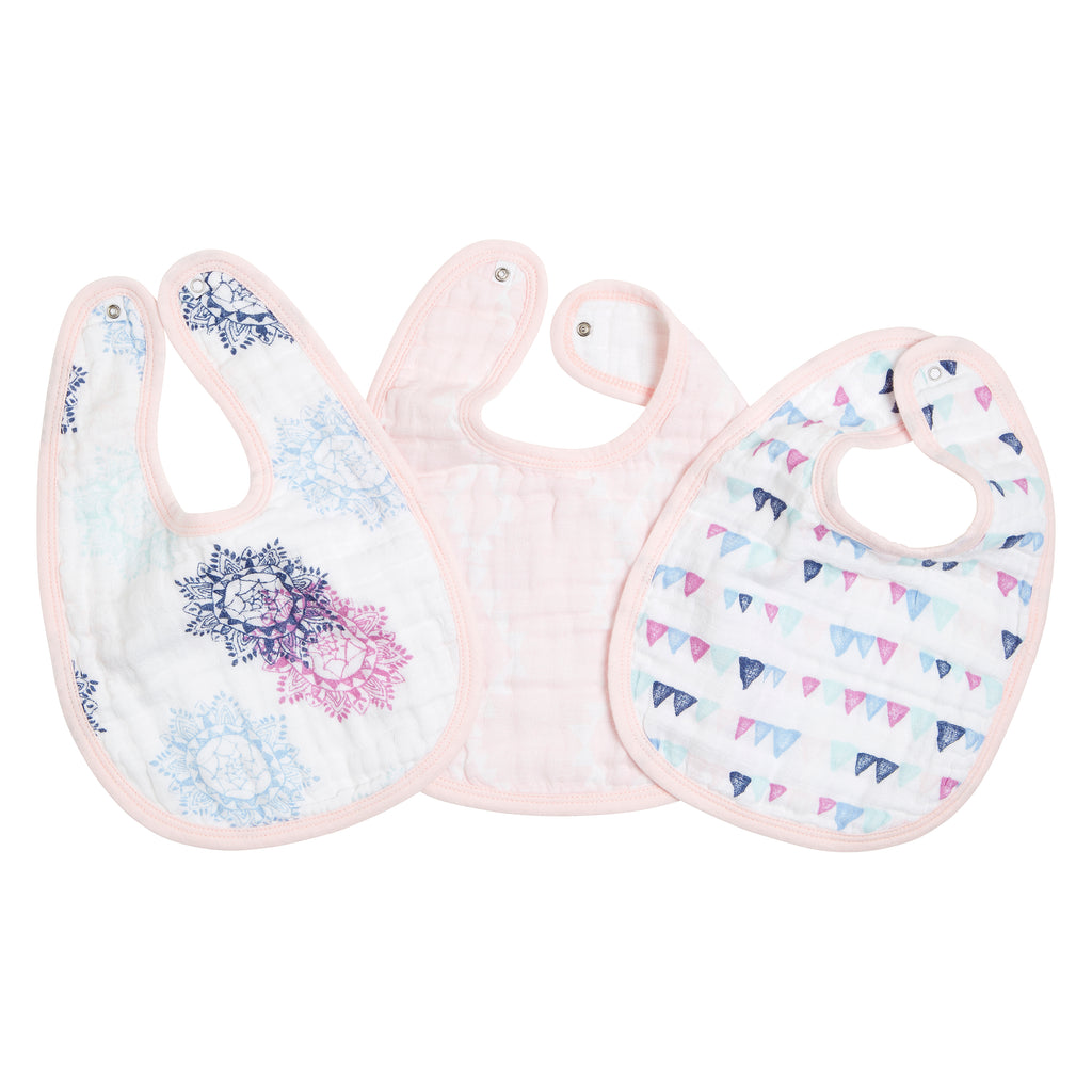 Aden Snap Bib 3-pack - Pretty Pink by Aden+Anais