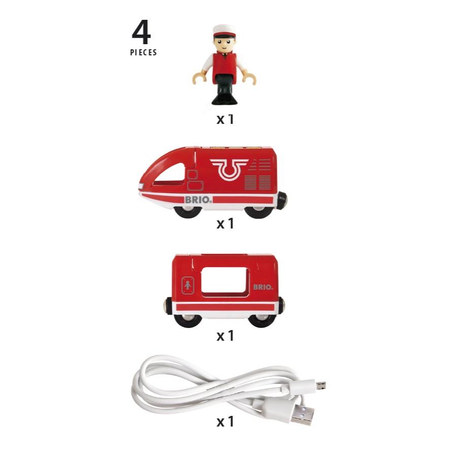 BRIO Train - Travel Rechargeable Train, 4 pieces